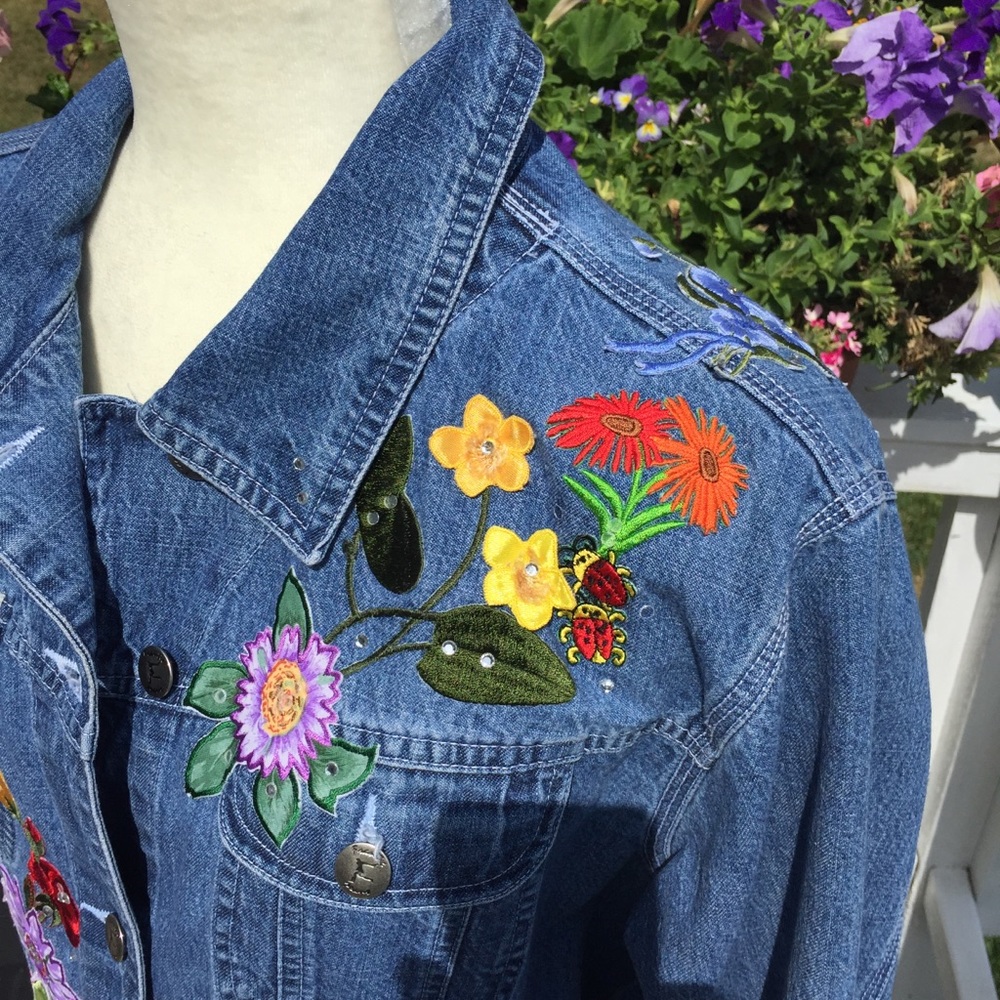 Frantic Embellished Jean Jacket size L